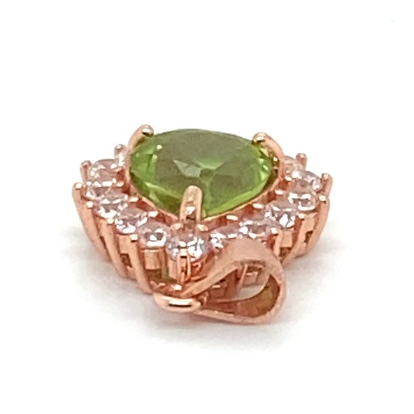 Peridot 2.10ct Rose Gold Finish Solid 925 Sterling Silver Pendant - Picture 4 of 8